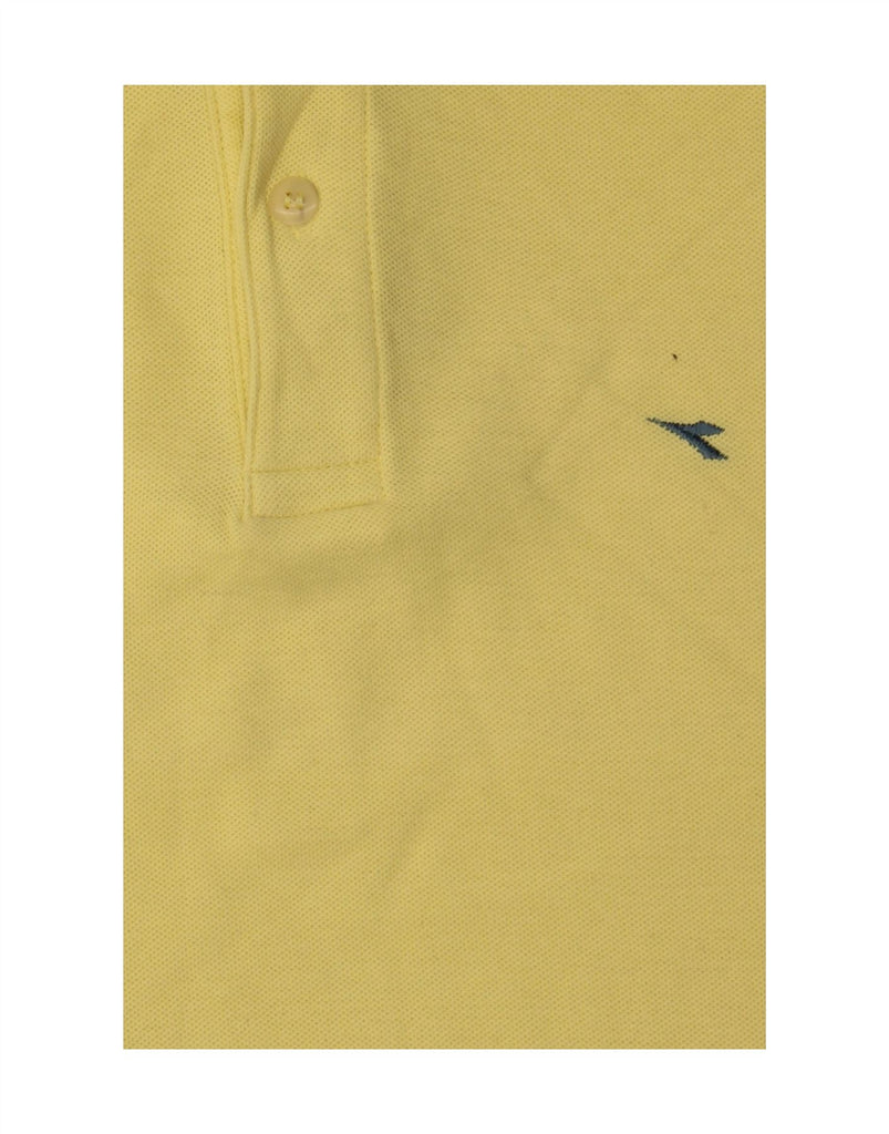 DIADORA Mens Polo Shirt Small Yellow Cotton Vintage Diadora and Second-Hand Diadora from Messina Hembry 