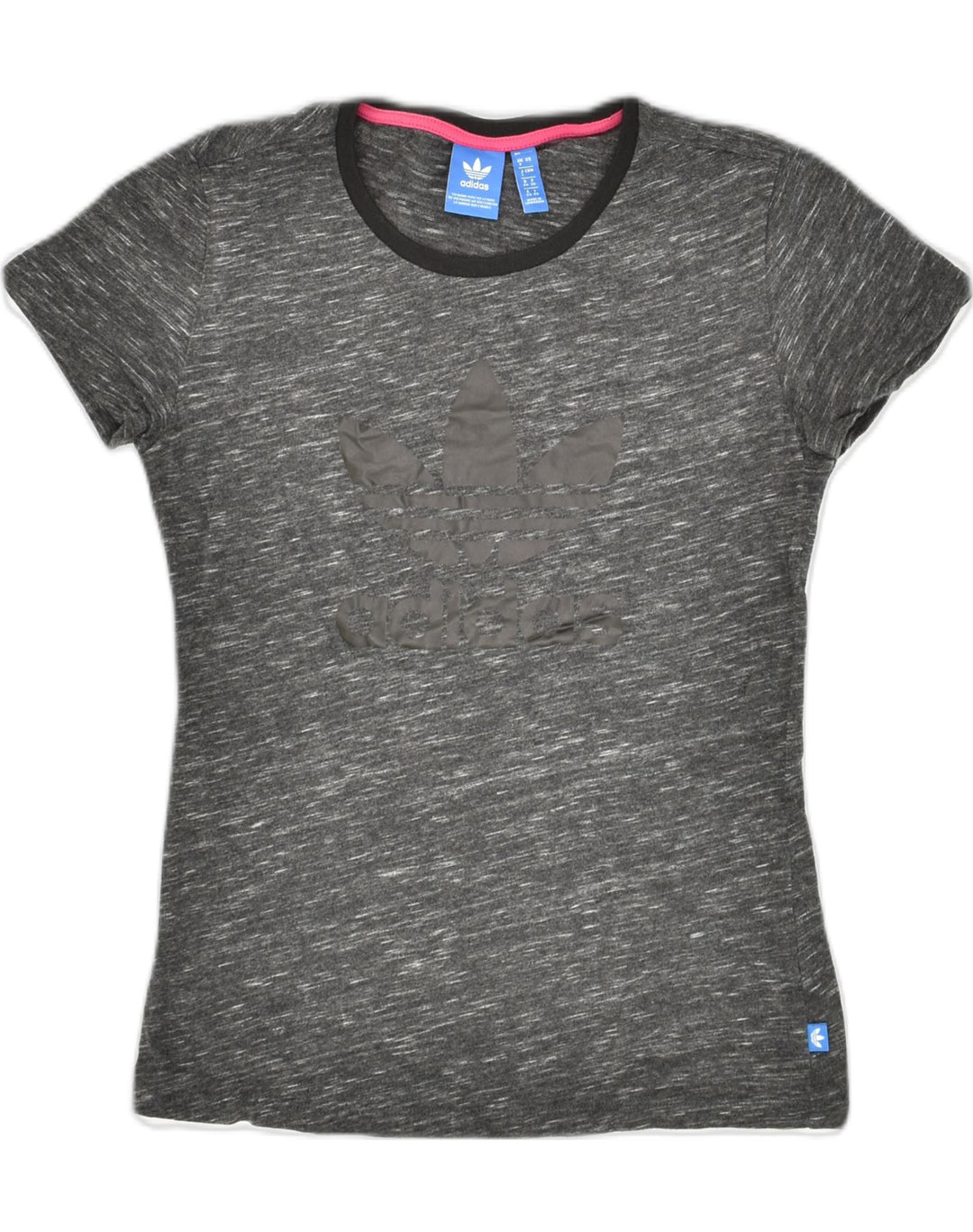 ADIDAS Womens Graphic T-Shirt Top UK 8 Small Grey Cotton | Vintage Adidas | Thrift | Second-Hand Adidas | Used Clothing | Messina Hembry 