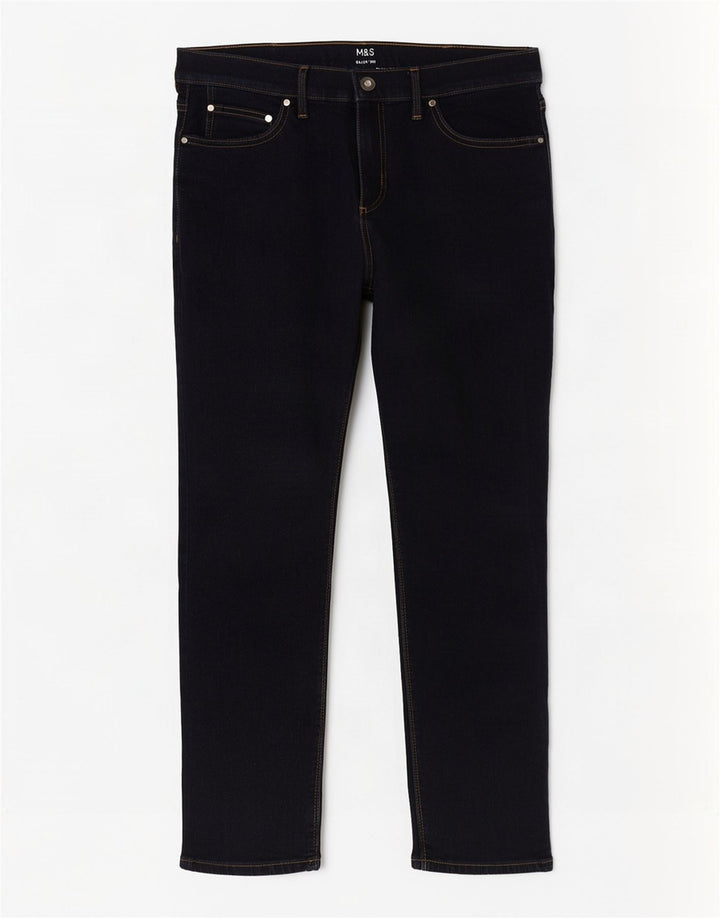 Marks & Spencer Mens Slim Jeans W36 L29 Navy Blue Cotton
