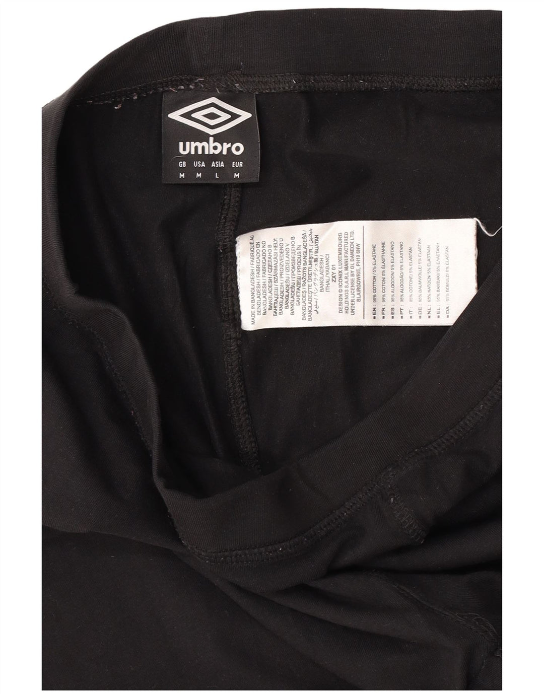UMBRO Womens Crop Graphic Leggings UK 12 Medium  Black Cotton