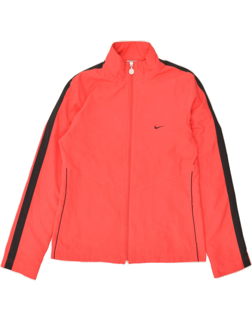 NIKE Womens Tracksuit Top Jacket UK 10/12 Medium Red Colourblock Polyester Vintage Nike and Second-Hand Nike from Messina Hembry 