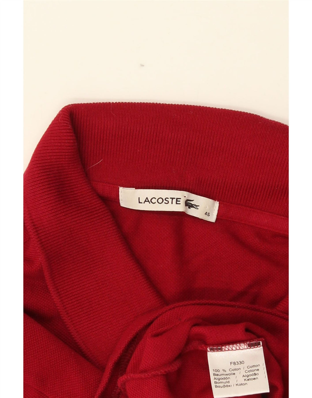 Lacoste Womens Polo Shirt Size 46 XL Red Cotton