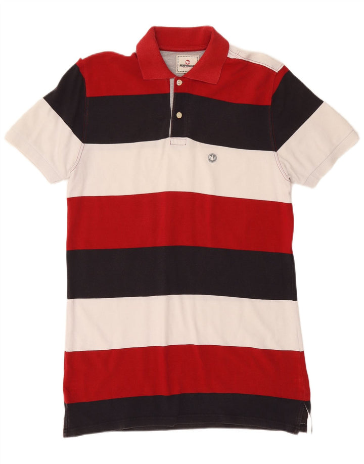 Murphy & Nye Mens Regular Fit Polo Shirt Large Multicoloured Striped Cotton