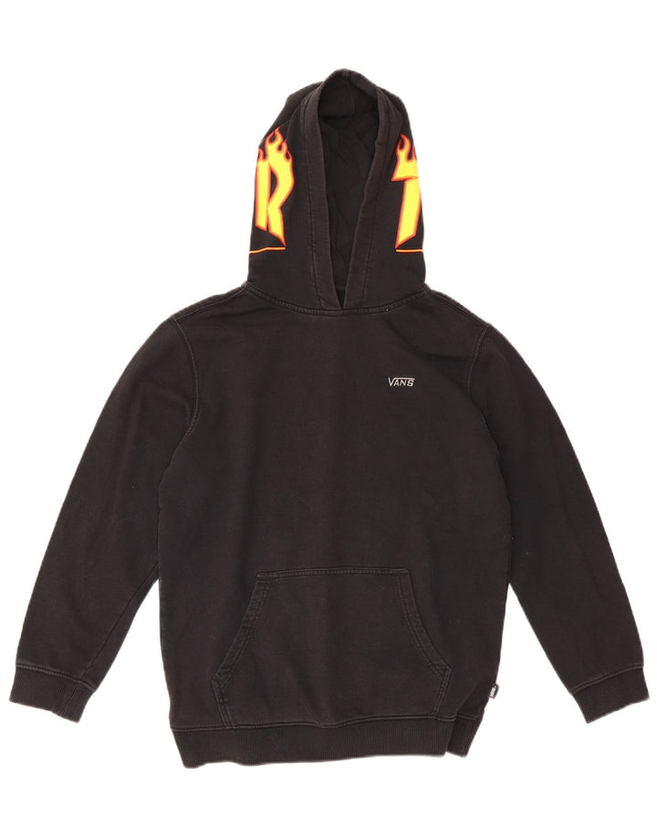 Vans Boys Graphic Hoodie Jumper 12-13 Years Large Black