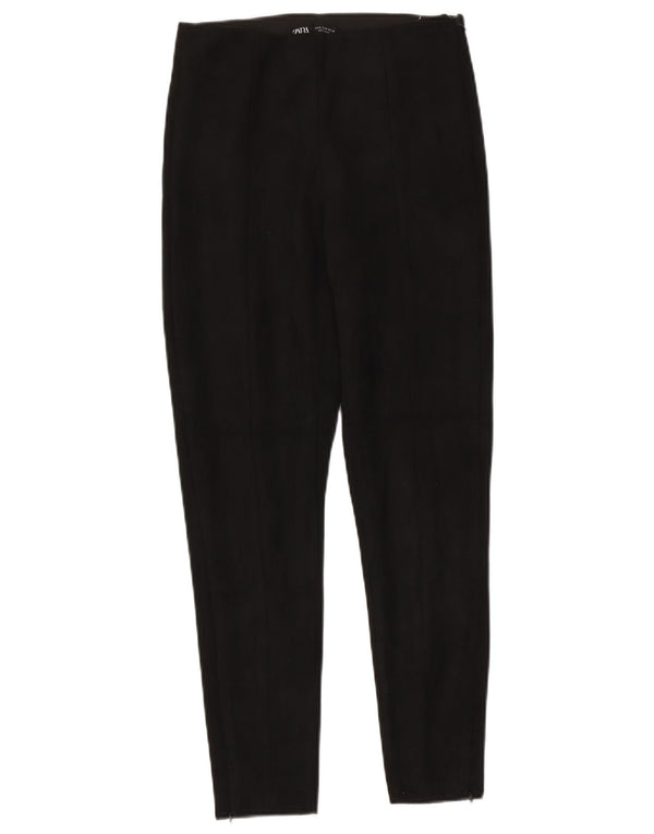 Zara Womens Slim Casual Trousers Medium W28 L27 Black Polyester