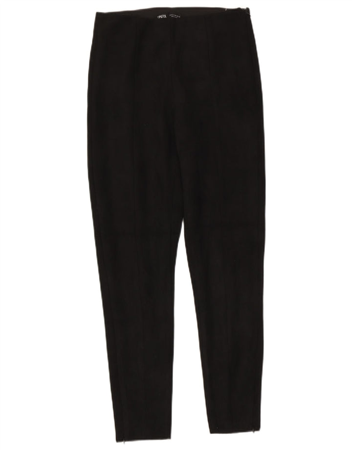 Zara Womens Slim Casual Trousers Medium W28 L27 Black Polyester