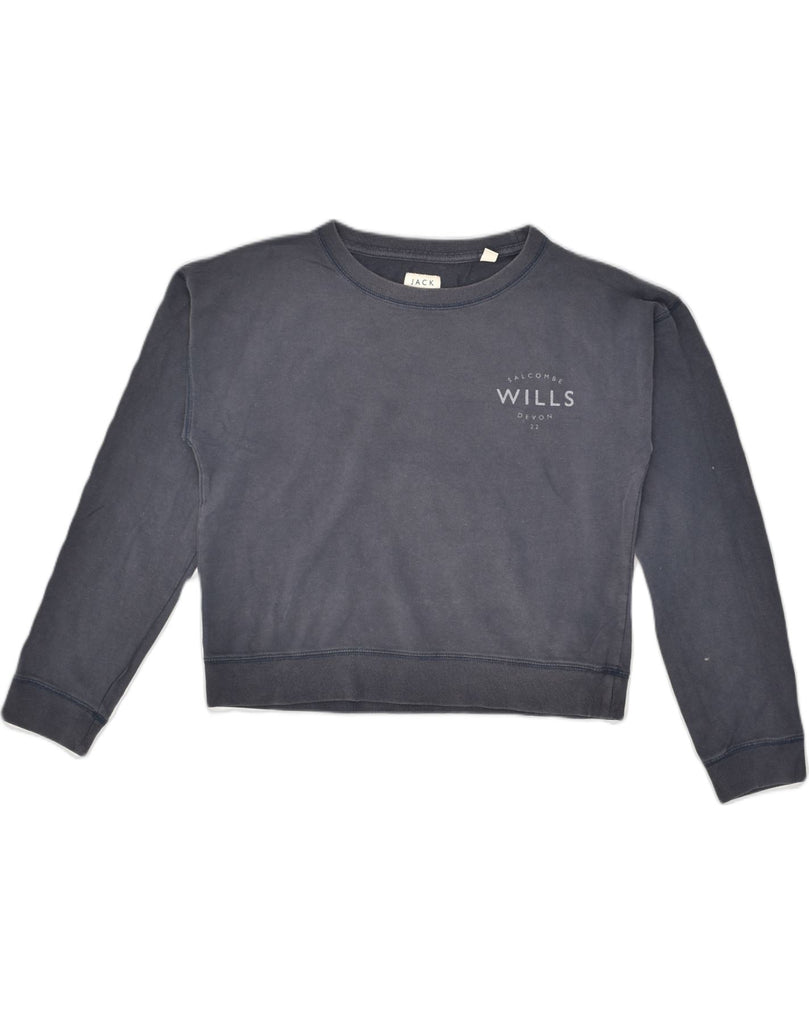 JACK WILLS Womens Sweatshirt Jumper UK 8 Small Navy Blue Cotton | Vintage Jack Wills | Thrift | Second-Hand Jack Wills | Used Clothing | Messina Hembry 