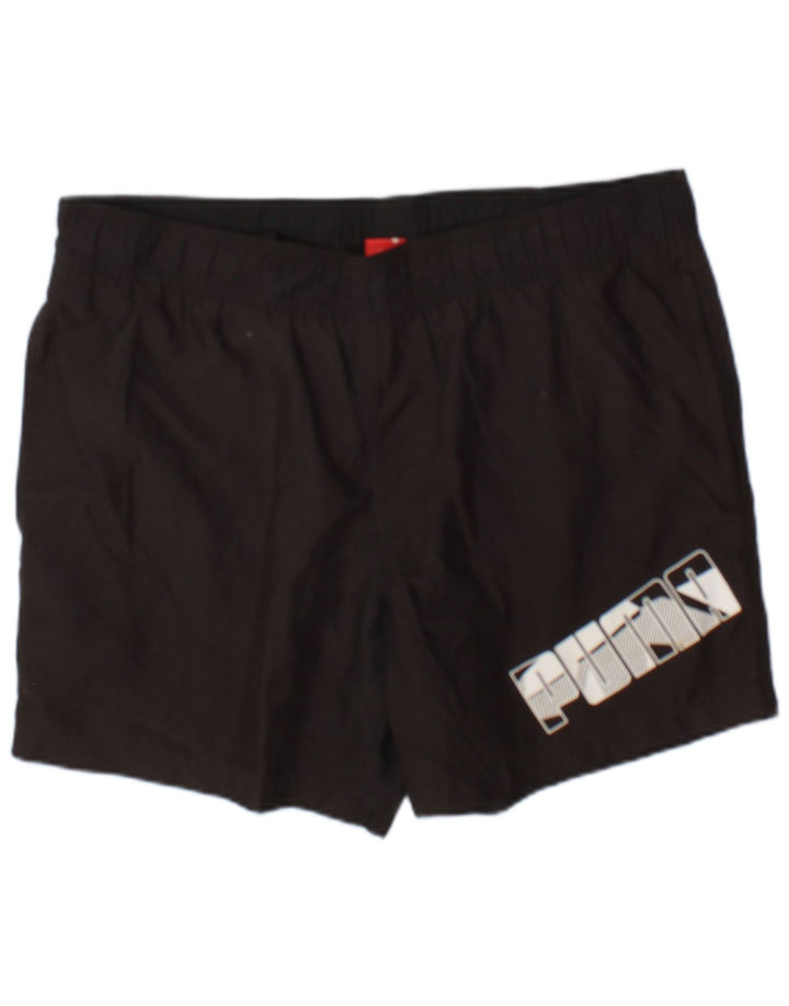 Puma Mens Graphic Sport Shorts Medium  Black Polyester