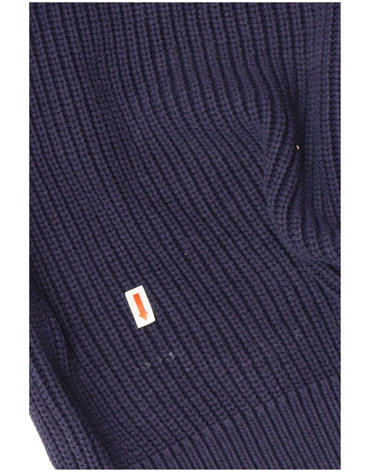 LACOSTE Mens Classic Fit Crew Neck Jumper Sweater Size 5 Large Navy Blue