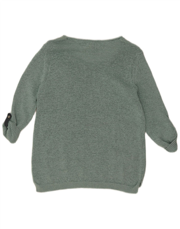 White Stuff Womens 3/4 Sleeve Boat Neck Jumper Sweater UK 12 Medium Green