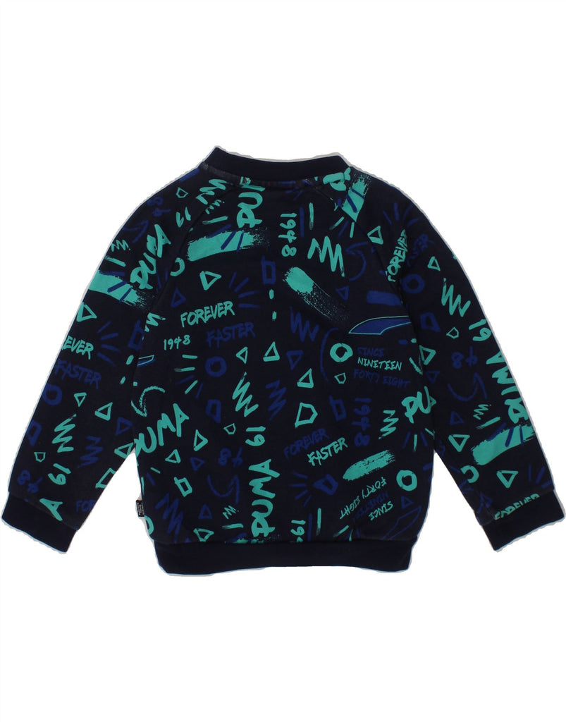 PUMA Baby Boys Graphic Sweatshirt Jumper 18-24 Months Navy Blue Cotton Vintage Puma and Second-Hand Puma from Messina Hembry 