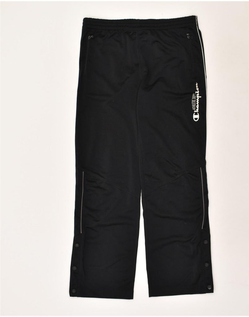 CHAMPION Boys Graphic Tracksuit Trousers 13-14 Years XL  Black Polyester | Vintage Champion | Thrift | Second-Hand Champion | Used Clothing | Messina Hembry 