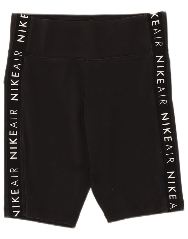 Nike Womens Graphic Sport Shorts UK 12 Medium  Black Cotton