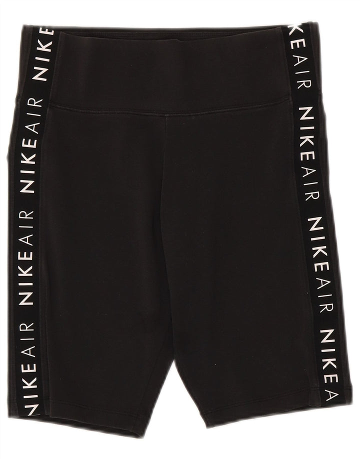 Nike Womens Graphic Sport Shorts UK 12 Medium  Black Cotton