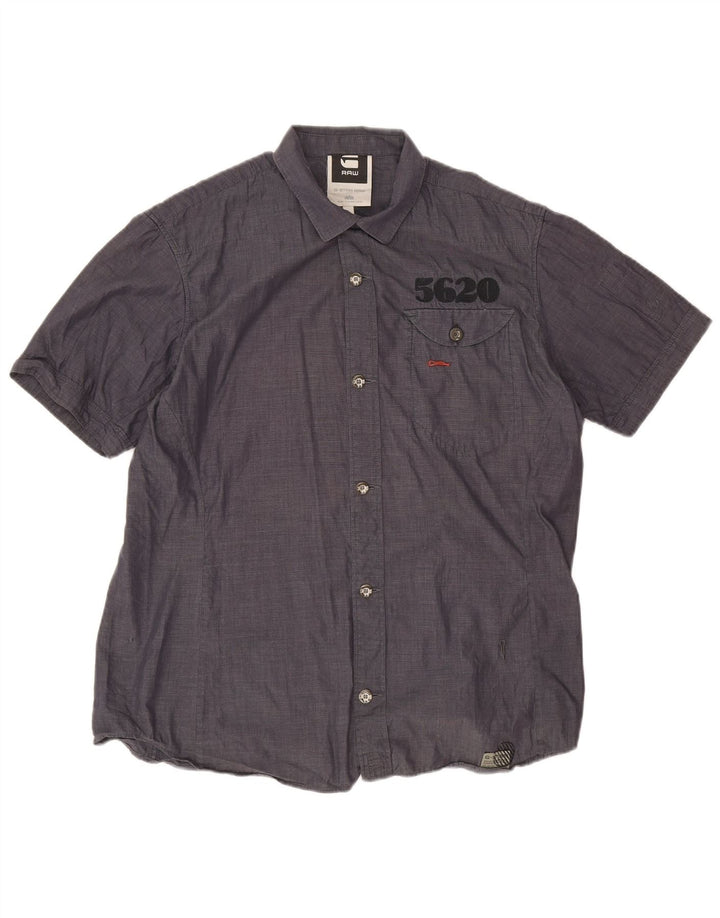 G-Star Mens Short Sleeve Shirt XL Navy Blue
