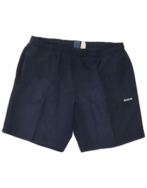 Reebok Mens Sport Shorts Large Navy Blue Polyester
