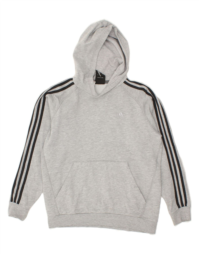 ADIDAS Boys Hoodie Jumper 13-14 Years  Grey Cotton | Vintage Adidas | Thrift | Second-Hand Adidas | Used Clothing | Messina Hembry 