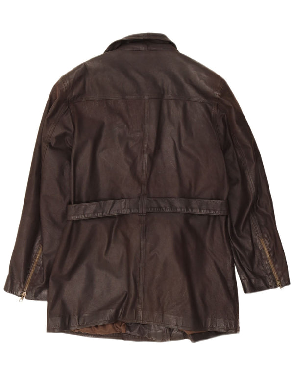 Alta Moda Firenze Womens Leather Jacket IT 46 Large Brown Leather