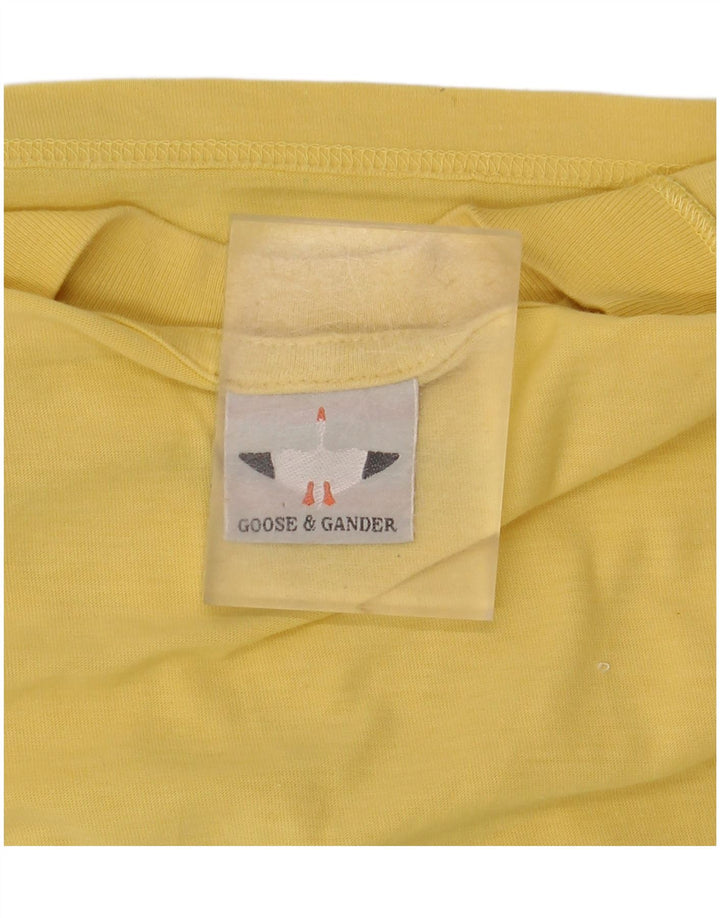 GOOSE & GANDER Mens Graphic T-Shirt Top Medium Yellow Cotton