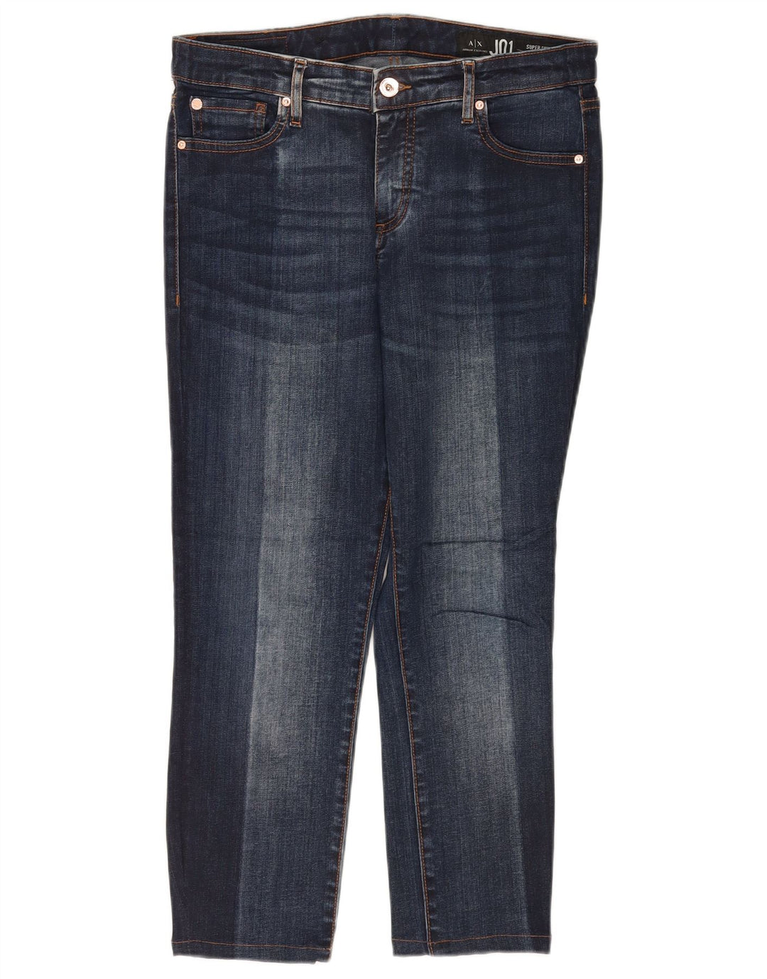 ARMANI EXCHANGE Womens J01 Crop Super Skinny Jeans W29 L23 Navy Blue