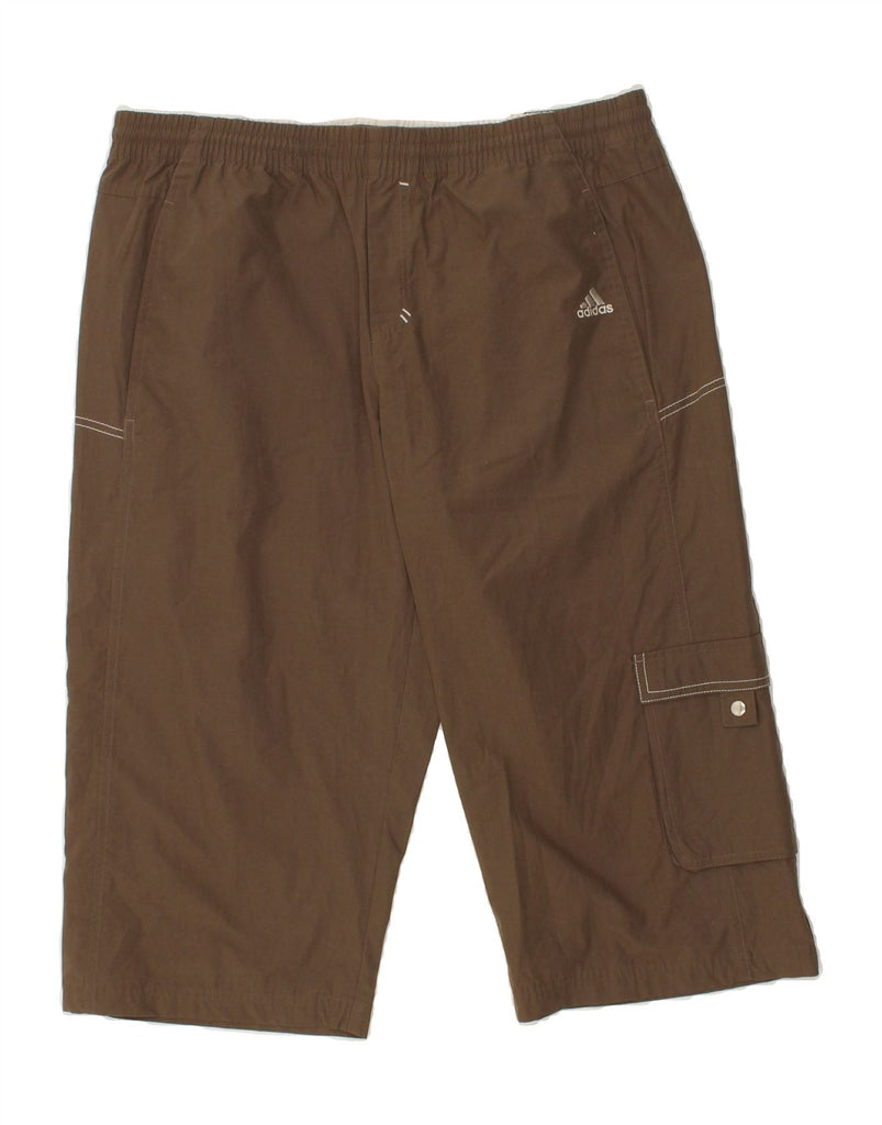 ADIDAS Mens Bermuda Shorts Medium W34  Brown Polyester | Vintage Adidas | Thrift | Second-Hand Adidas | Used Clothing | Messina Hembry 