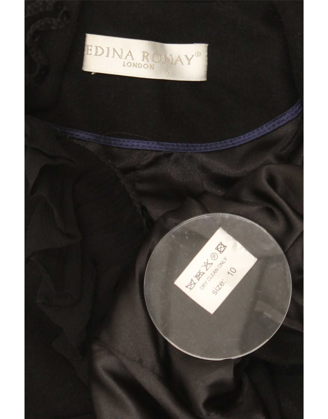 Edina Ronay Womens Blazer Jacket UK 10 Small Black Wool
