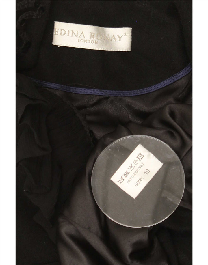Edina Ronay Womens Blazer Jacket UK 10 Small Black Wool