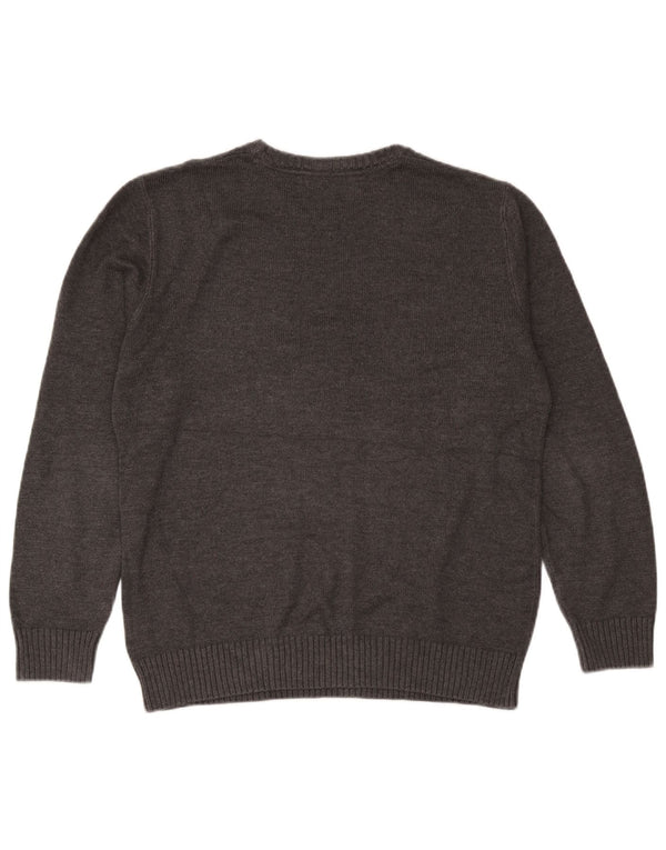 Crew Clothing Mens Neck Jumper Sweater Medium Grey Cotton