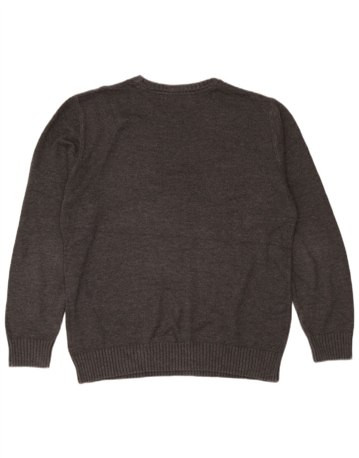 Crew Clothing Mens Neck Jumper Sweater Medium Grey Cotton