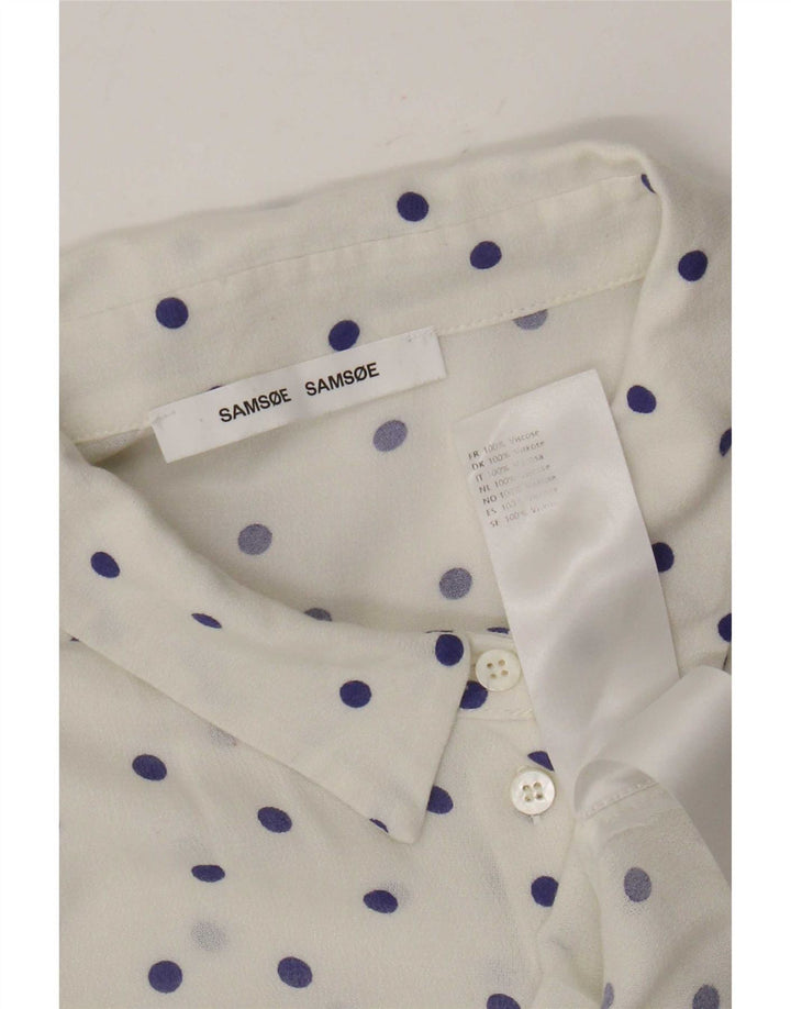 Samsoe & Womens Shirt UK 18 XL White Spotted Viscose