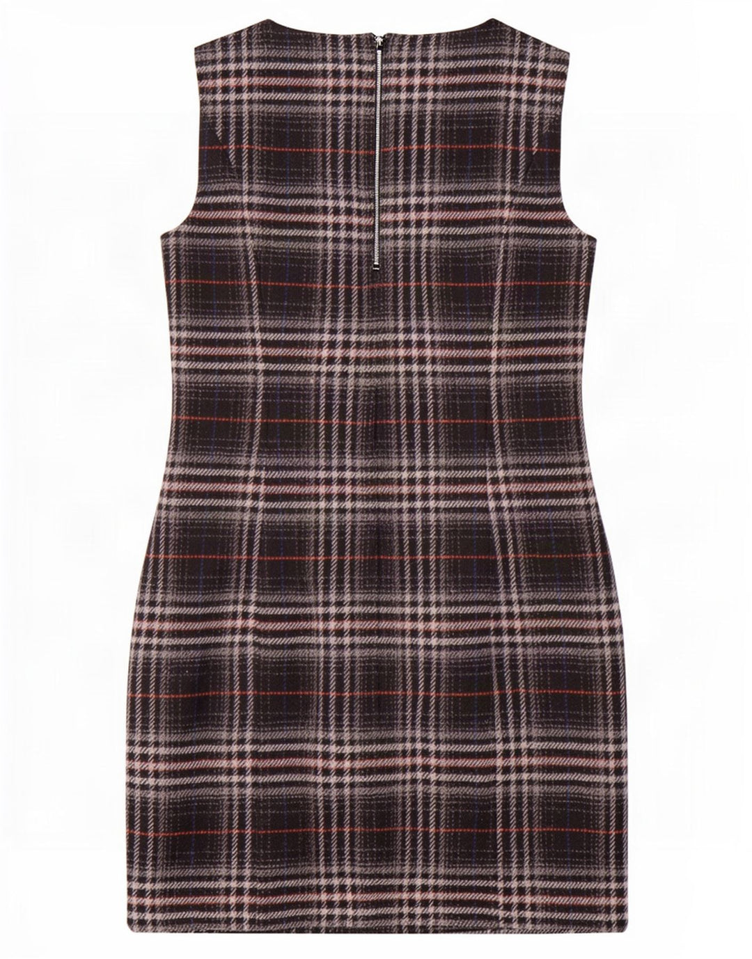 Marks & Spencer Womens Sleeveless Shift Dress UK 12 Mdium Black Plaid