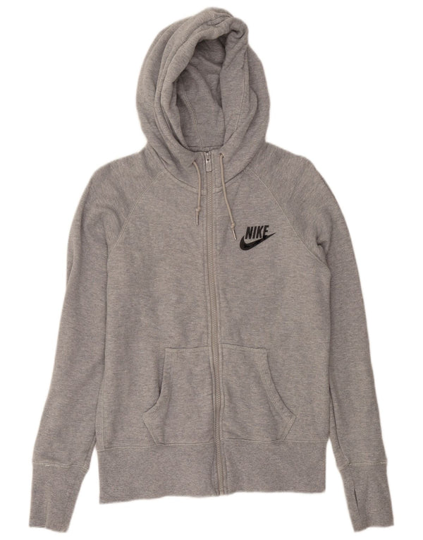 Nike Mens Zip Hoodie Sweater Large Grey Flecked Cotton