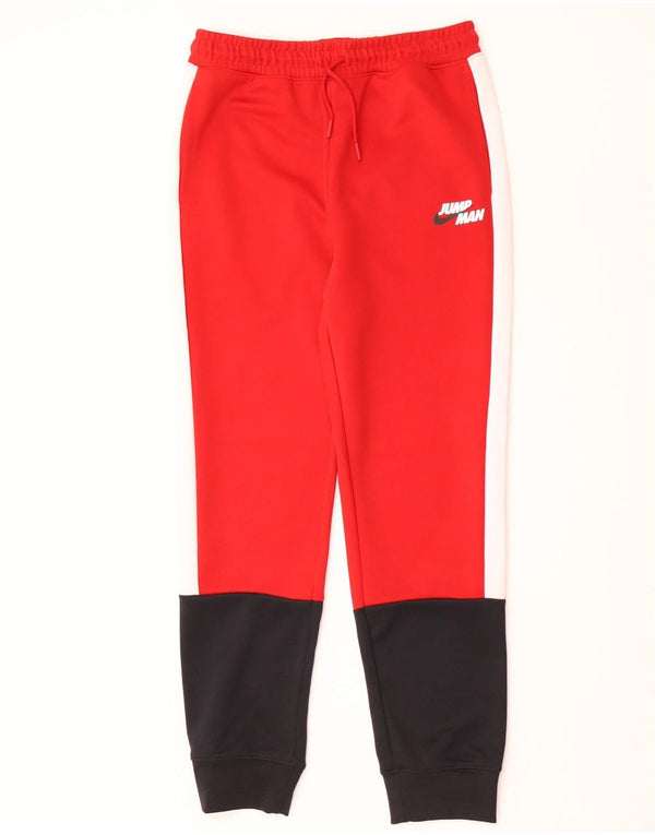 Jordan Boys Tracksuit Trousers Joggers 13-14 Years XL Red Colourblock