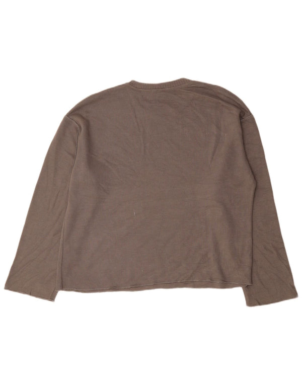 Zara Womens Oversized Top Long Sleeve UK 14 Medium Brown