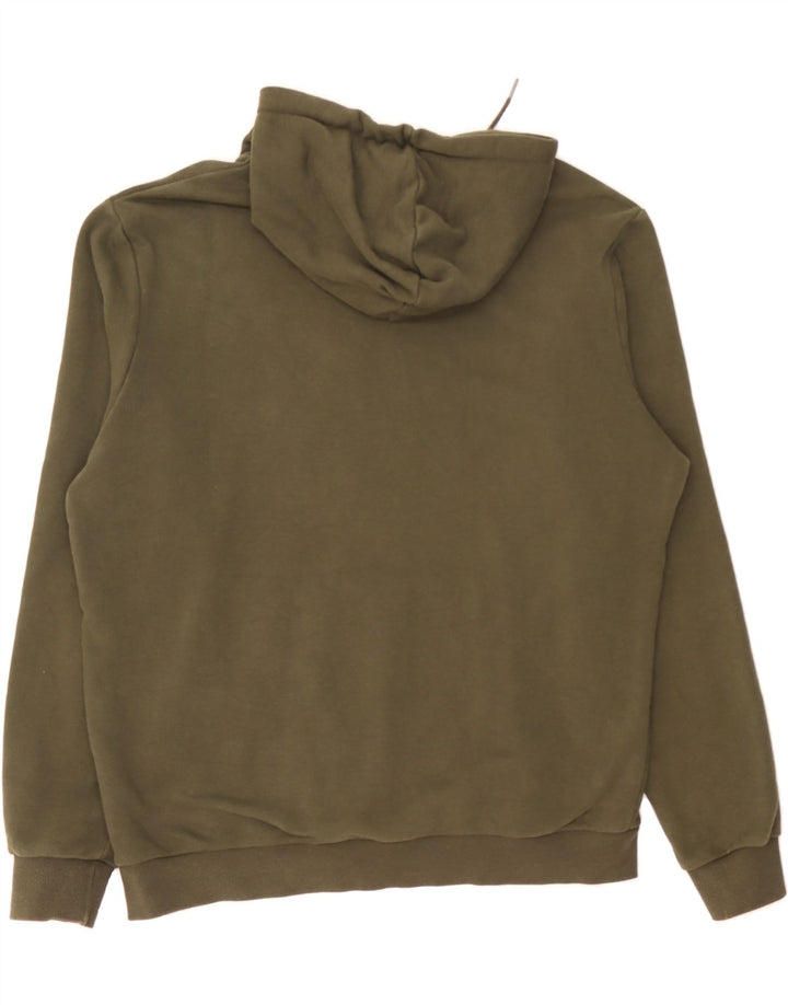 PUMA Mens Graphic Hoodie Jumper Large Khaki Cotton Vintage Puma and Second-Hand Puma from Messina Hembry 
