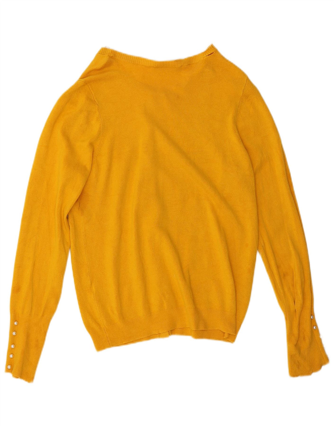 Zara Womens Cardigan Sweater UK 16 Large Yellow