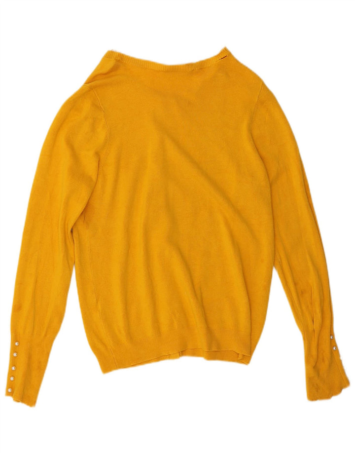 Zara Womens Cardigan Sweater UK 16 Large Yellow