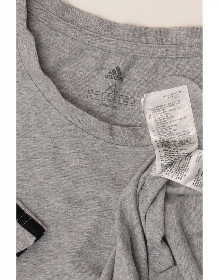 Adidas Mens T-Shirt Top XL Grey Cotton