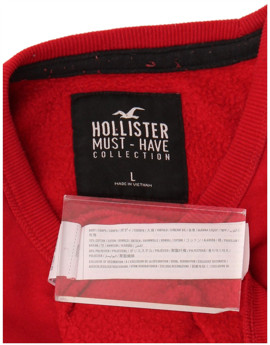 HOLLISTER Mens Graphic Sweatshirt Jumper Large Red Cotton