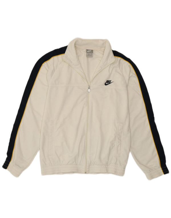 Nike Mens Regular Fit Tracksuit Top Jacket Small White Colourblock Sports