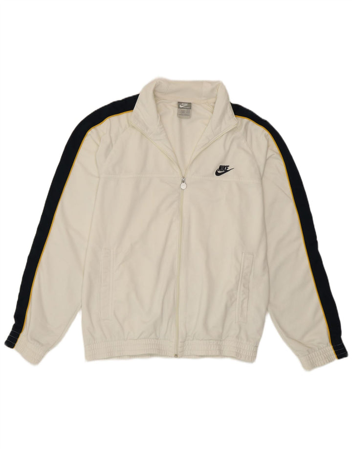 Nike Mens Regular Fit Tracksuit Top Jacket Small White Colourblock Sports