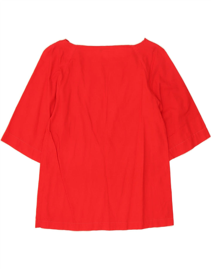 EMMANUEL SCHVILI Womens 3/4 Sleeve Blouse Top UK 12 Medium Red Cotton Vintage Emmanuel Schvili and Second-Hand Emmanuel Schvili from Messina Hembry 