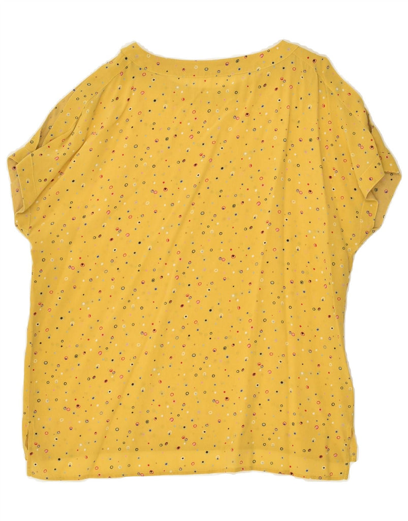 VINTAGE Womens Blouse Top UK 14 Medium Yellow Spotted | Vintage Vintage | Thrift | Second-Hand Vintage | Used Clothing | Messina Hembry 