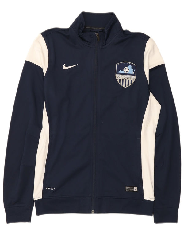Nike Mens Dri Fit Tracksuit Top Jacket Medium Navy Blue Colourblock