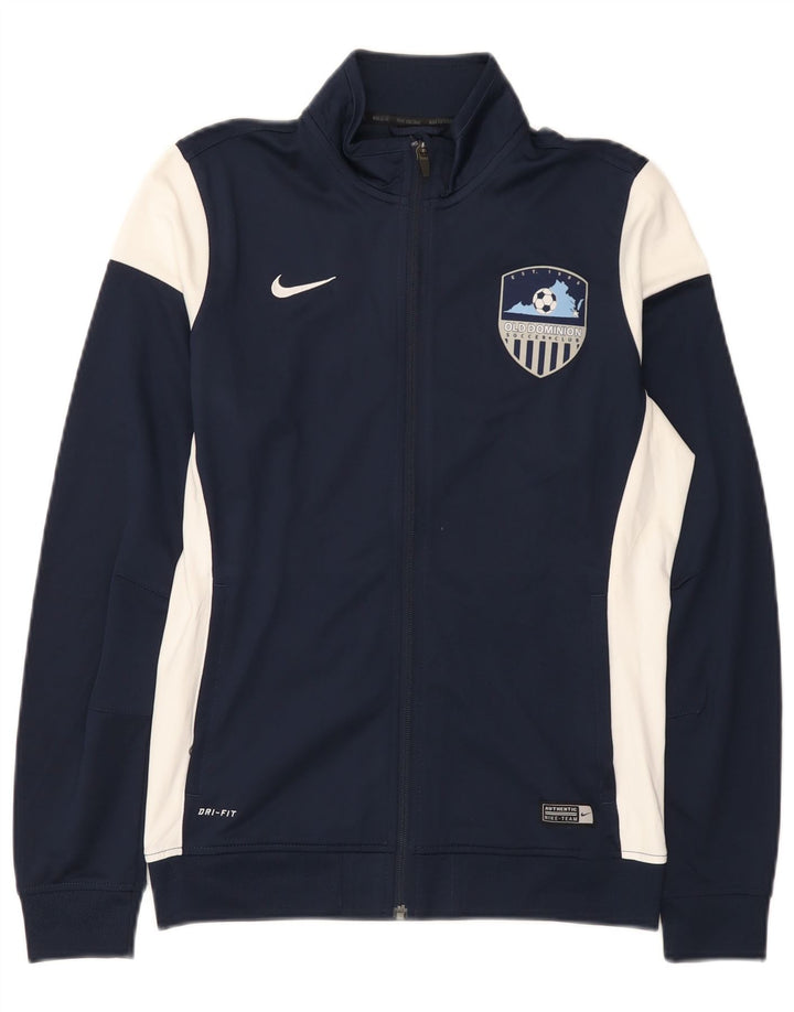 Nike Mens Dri Fit Tracksuit Top Jacket Medium Navy Blue Colourblock
