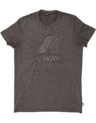 K-WAY Mens Graphic T-Shirt Top Large Grey Flecked Cotton