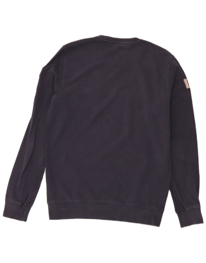 Timberland Mens Graphic Sweatshirt Jumper Medium Navy Blue Cotton