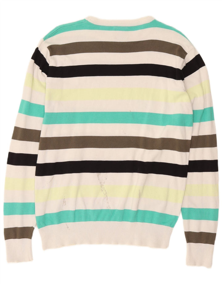 Jack & Jones Mens Crew Neck Jumper Sweater Large Multicoloured Striped