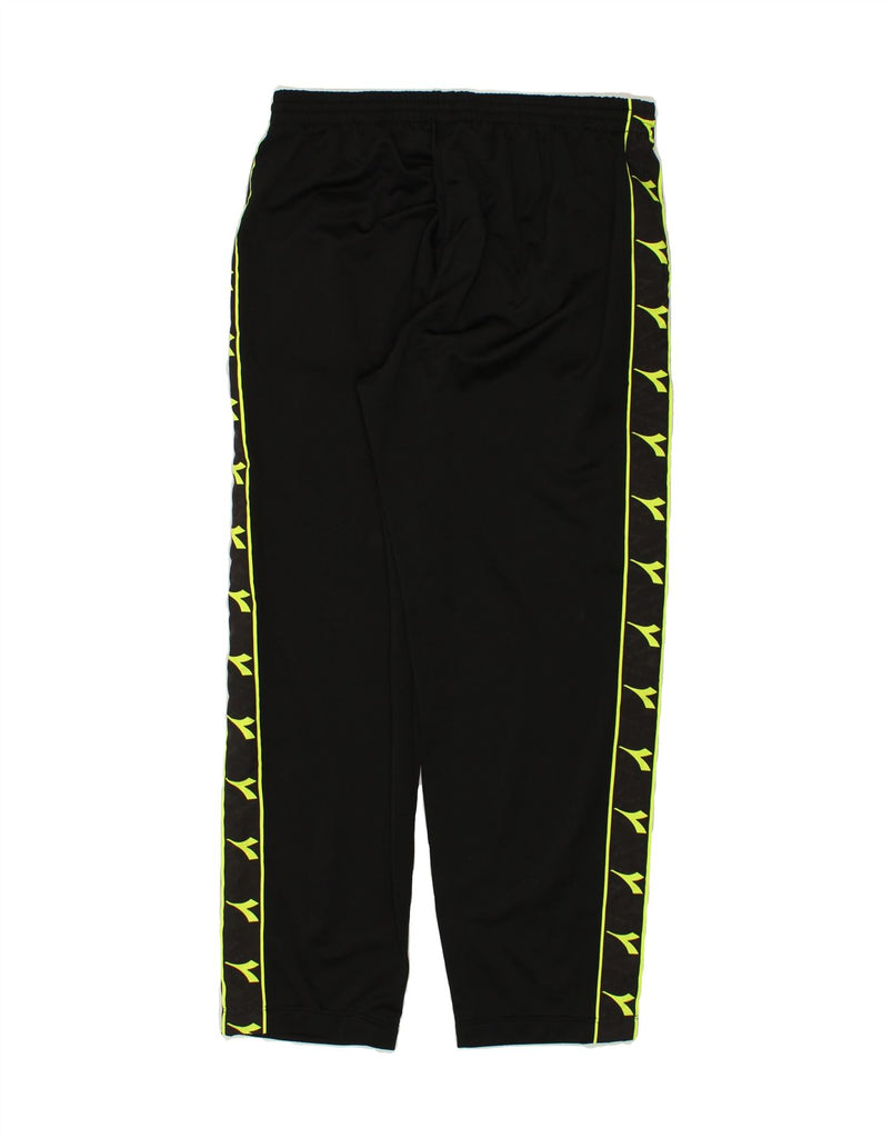 DIADORA Mens Graphic Tracksuit Trousers XL Black Polyester | Vintage Diadora | Thrift | Second-Hand Diadora | Used Clothing | Messina Hembry 