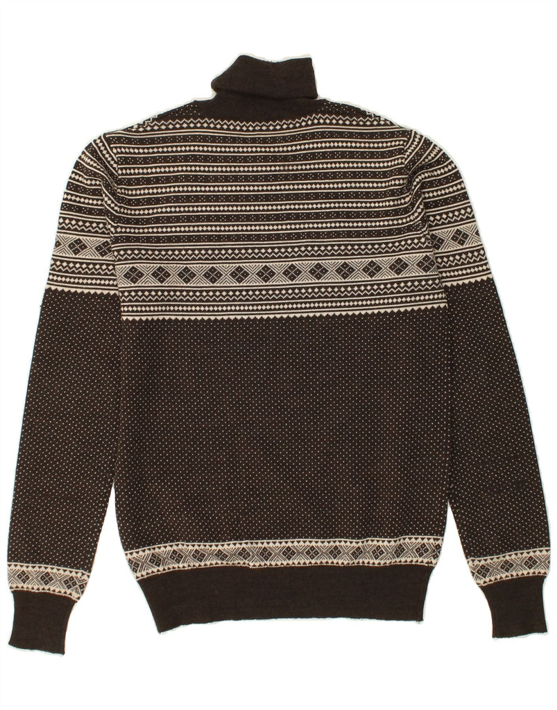 CARRERA Mens Roll Neck Jumper Sweater Medium Brown Fair Isle | Vintage Carrera | Thrift | Second-Hand Carrera | Used Clothing | Messina Hembry 